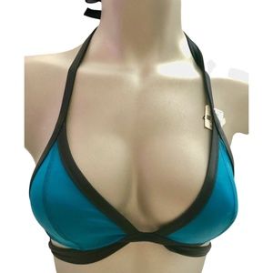 Victoria's Secret PINK Evening Tide Turquoise Push Up Triangle Wrap Swim Top XS